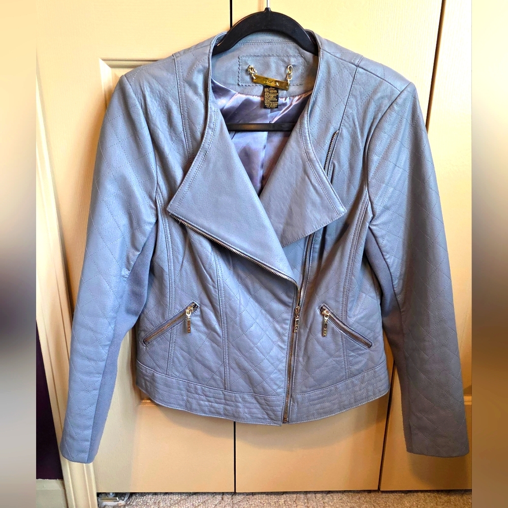 IMAN Leather Gray Jacket - Woman's